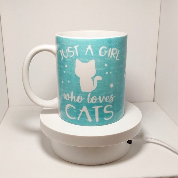 Handmade Girl Who Loves Cats Coffee tea mug - Dishwasher Safe - 12 oz - Picture 1 of 5